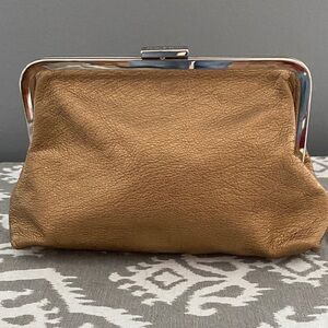 Dolce & Gabbana Gold Leather Cosmetic Clutch